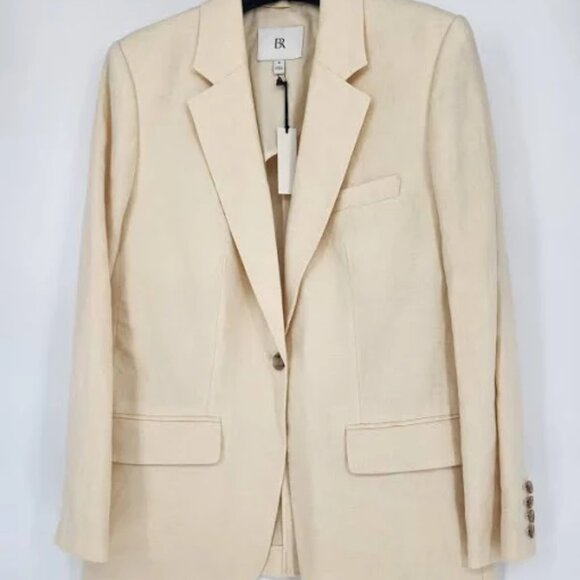 NWT BANANA REPUBLIC Core Lina Relaxed Linen Blazer Savanna Breeze Size 2 - Picture 5 of 7